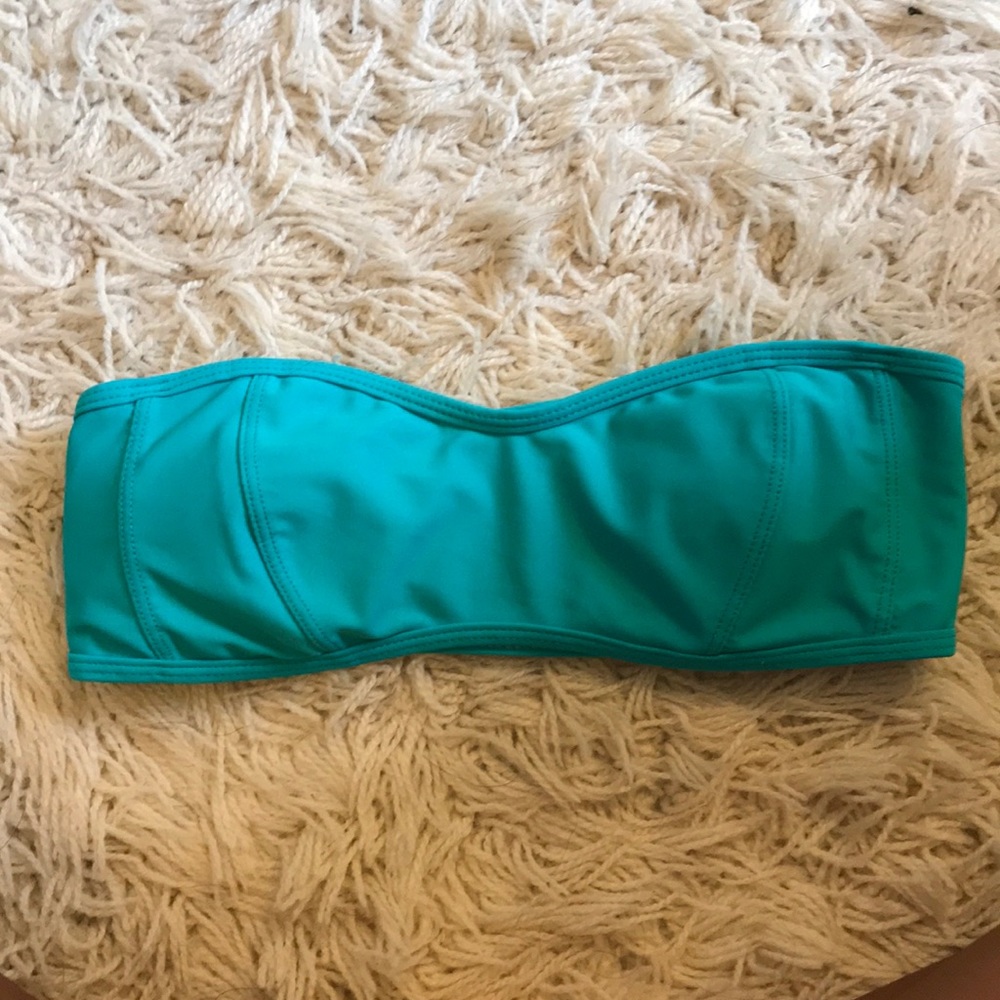 STRAPLESS TEAL BIKINI TOP